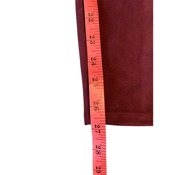 Chicos WomensTunic Leisure Suit Medium/Large Faux Suede Burgundy Stretch Preppy - Picture 15 of 16